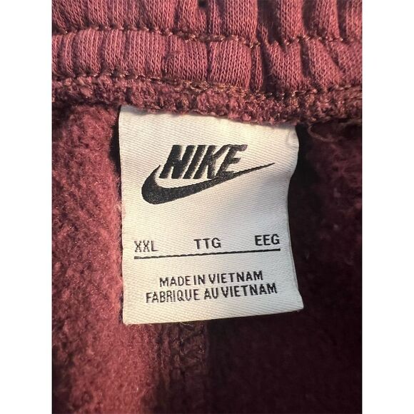 Nike Men's 2XL Burgundy Fleece Joggers Activewear Pants - Picture 3 of 7
